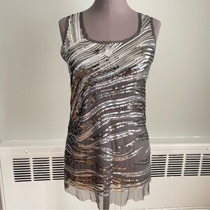 Romeo & Juliet Couture silver sequin tank top
